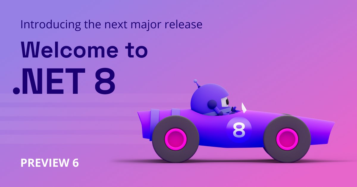 ‼️ Announcing .NET 8 Preview 6 ‼️ 

...now with plenty of library updates, a new WASM mode, more source generators, constant performance improvements, and NativeAOT support on iOS.

Here's what you need to know. 📖 msft.it/6010gfPz8