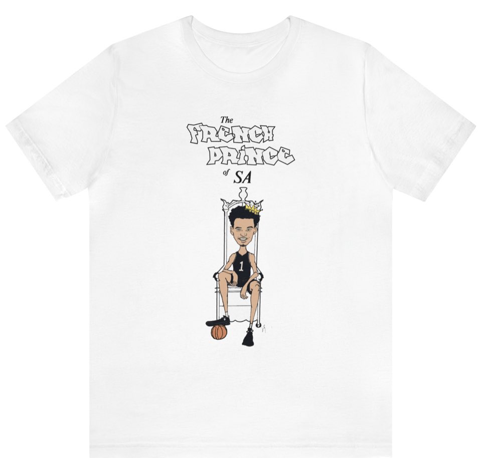 JohnRivera_89's tweet photo. Hello Twitter world! My friends and I created this Wemby Tee! He is now the FRENCH PRINCE of SA! Check out the links below. Any support is appreciated! #wemby #spurs #gospursgo #porvida
https://t.co/Oe9PtKgunI
https://t.co/oiDNvx0YbL https://t.co/c0XvgVTBkW