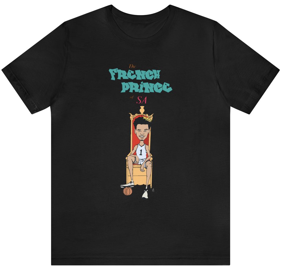JohnRivera_89's tweet photo. Hello Twitter world! My friends and I created this Wemby Tee! He is now the FRENCH PRINCE of SA! Check out the links below. Any support is appreciated! #wemby #spurs #gospursgo #porvida
https://t.co/Oe9PtKgunI
https://t.co/oiDNvx0YbL https://t.co/c0XvgVTBkW