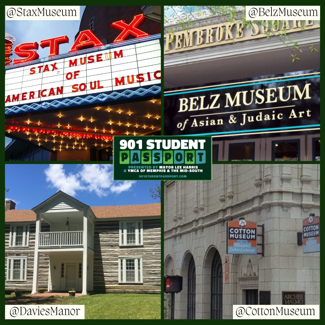MayorLeeHarris's tweet photo. Shelby County students have 4 more places to use their #901StudentPassport. Now, students can visit @StaxMuseum, @BelzMuseum, @DaviesManor, and the @CottonMuseum for free this summer. Check out the full list of passport destinations here: https://t.co/SvGv1KcNQj https://t.co/3HwxhEoVYq
