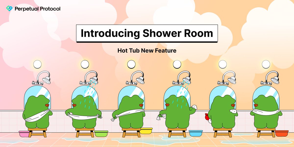 perpprotocol's tweet image. Introducing Shower Room: An Improved Hot Tub Experience

Say goodbye to the whitelist and hello to Shower Room 🚿

Dip right into the arbitrage vaults if there's capacity or earn interest on your assets while waiting for space to open up