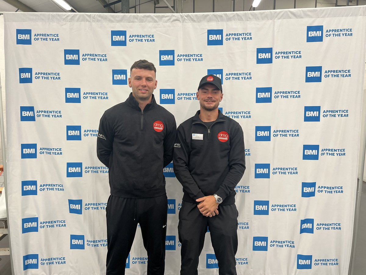 Good luck to our DMG Services Group apprentices Kyle Burns and Marc Cutler who over the next few days will be competing in the BMI Group (Roofing &amp; Waterproofing) Apprentice of the year competition in Birmingham. 

I’m looking forward to a great few days watching them work and