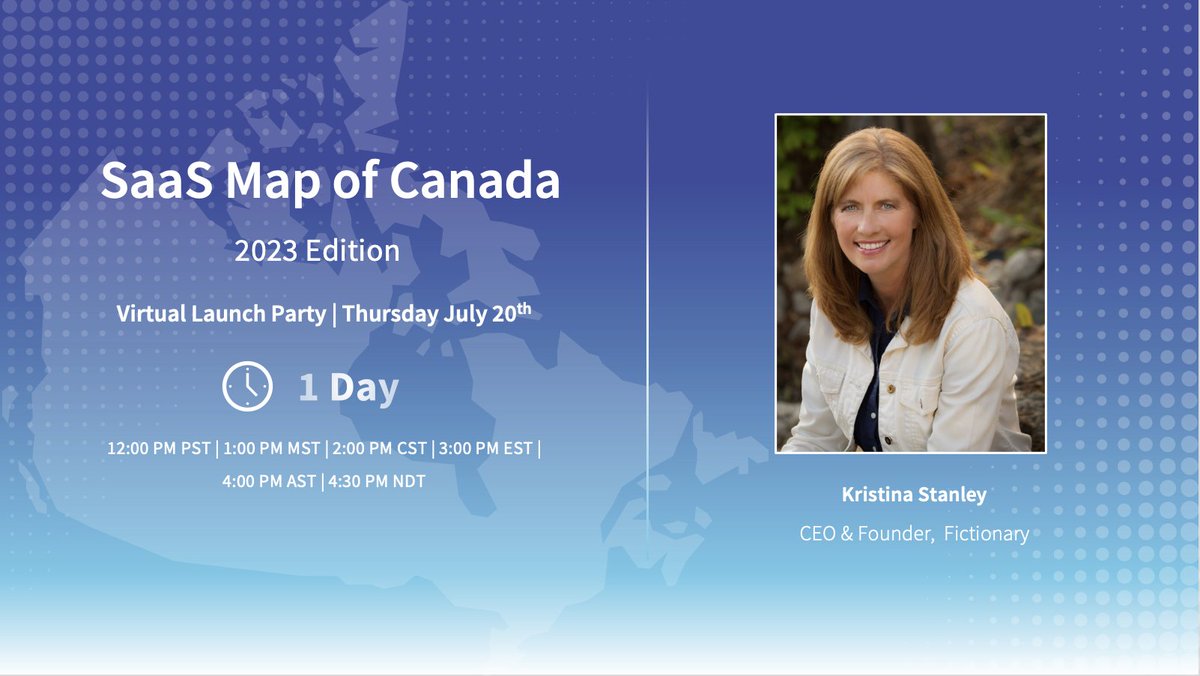Join us tomorrow for the SaaS Map of Canada Virtual Launch Party!

Register here: forms.gle/zLEUzLkD61CqXw…

Hear from Canadian SaaS Founder and CEO <a href="/StanleyKMS/">Kristina Stanley</a> of @TheStoryEditor.

Learn about free SaaS Metrics resources. 

Hear directly from the Report Authors.

#saas #Startups