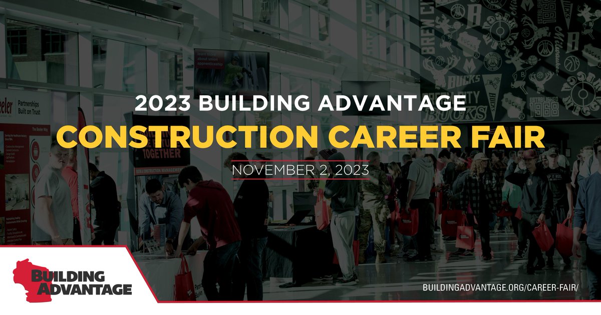 <a href="/BldgAdvantage/">Building Advantage</a>'s annual Career Fair will be held on Thursday, November 2nd from 9am-1pm at Fiserv Forum. This event educates HS students about the different building trades and career opportunities within the commercial construction industry. buildingadvantage.org/career-fair/