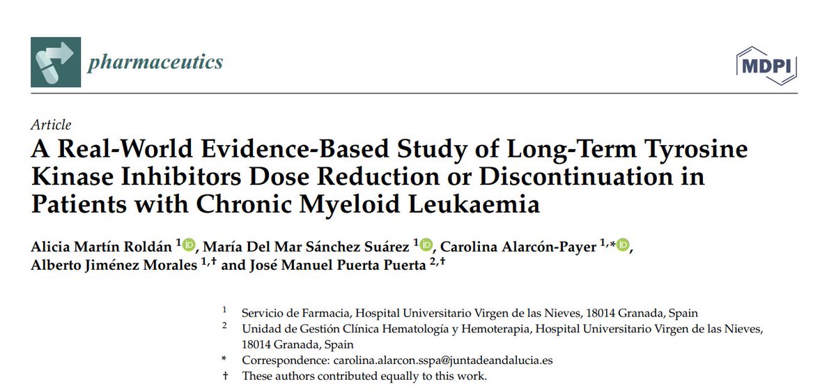 sefh_'s tweet photo. Además, enhorabuena a Alicia Martín y col.👏   

Ya estamos trabajando en una 🆕 #CapsulasSEFH que dará visibilidad al trabajo "A Real-World Evidence-Based Study of Long-Term Tyrosine Kinase Inhibitors Dose Reduction or Discontinuation in Patients with Chronic Myeloid Leukaemia" https://t.co/mCJ4g7YNby