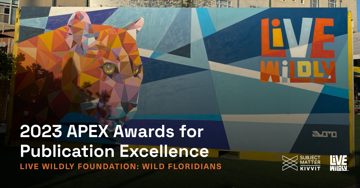 SubjectTeam's tweet photo. From art living in nature to conservation, the Florida Wildlife Corridor has so many things to offer. Congrats to our team on winning an @APEXAwardsFPE for our work on @LiveWildlyFL’s #WildFloridians content series!

👉https://t.co/7bxWXOXFfy https://t.co/fCyJtpQ39U