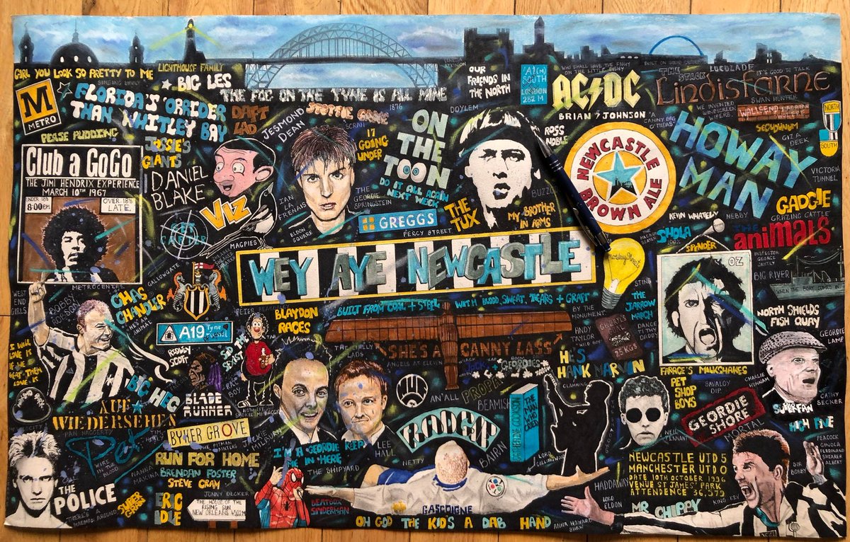Indie, britpop and rock art by Paul Halmshaw. tweet media