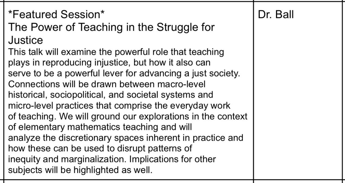 delta_dc's tweet photo. #MCTMConference
Another opportunity to hear Dr. @deborah_ball. https://t.co/kDPwglFKTK