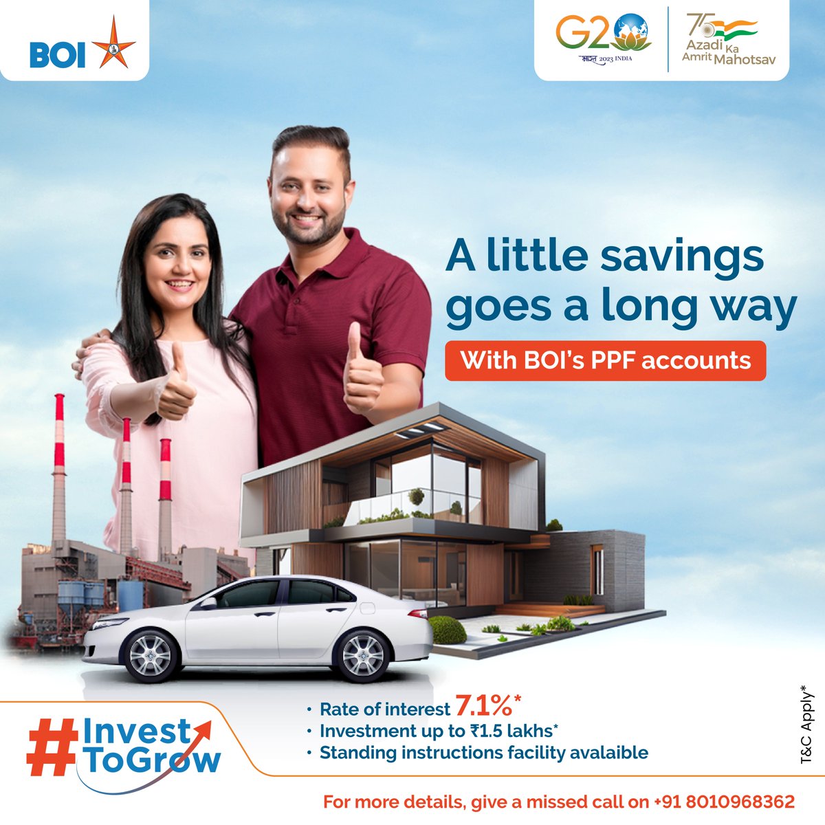 BankofIndia_IN's tweet photo. Saving a little today will allow your future to have more. So, be money smart and start investing with Bank of India PPF options. Click here to know more: https://t.co/LT3piZCfkE
#InvestToGrow #BankofIndia #AmritMahotsav #PPF #PPFAccount #future #savings #investment #investing https://t.co/68Jf79m3CG
