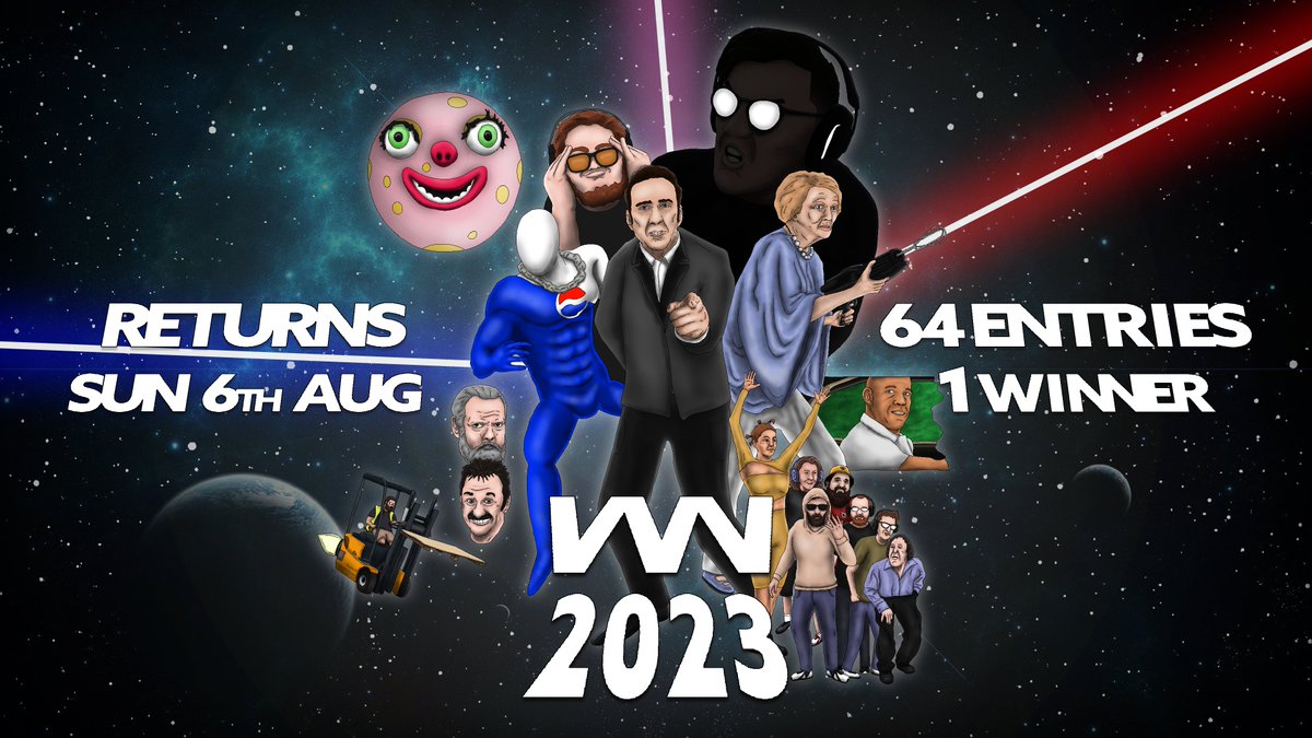 _Adamification_'s tweet photo. VVV Returns with the first episode on Sunday the 6th of August!

I've doubled the size of the tournament this year with 64 champions redeemed by the lovely viewers. Will we see our raining champion dethroned? https://t.co/8aUNja7VMC