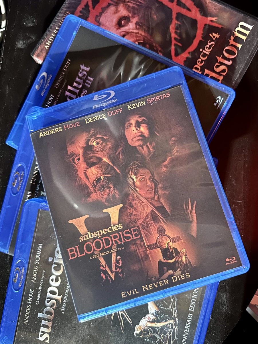 OldManBradPod's tweet image. Subspecies V from @fullmoonhorror is here! I just need Vampire Journals to complete the series as a whole. Also when is part 4 coming out on Blu-Ray? #subspecies #fullmoonfeatures #physicalmedia