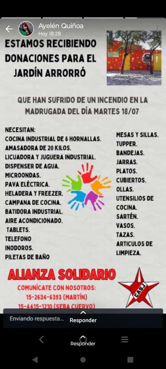 FerQui123's tweet photo. @BallesterDani podrás ayudarnos a difundir? Los nenes se quedaron sin jardín de infantes. Se incendió ayer por la madrugada. Gracias. PD: SOS la mejor https://t.co/orJbSnG7SH