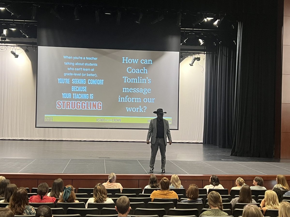 The man, the myth, the legend, @unfoldthesoul is preaching the #ruthlessequity gospel to @MadCoSchools at @NATC_AL  #AllSystemsGo #startwiththecrown