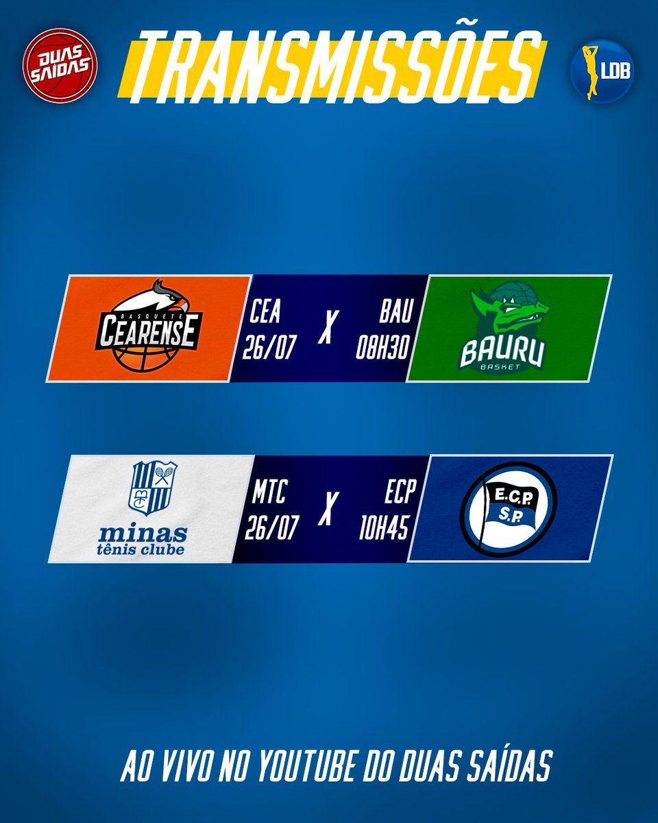 DuasSaidas's tweet photo. AGENDA DA LDB NO DUAS SAÍDAS!

Amanhã começa a segunda etapa da LDB e tem jogo pra perder de vista por aqui! Já salva a agenda pra não perder nenhum!

Pra quem vai sua torcida?

#NBB #LDB https://t.co/72I4NDa4Li