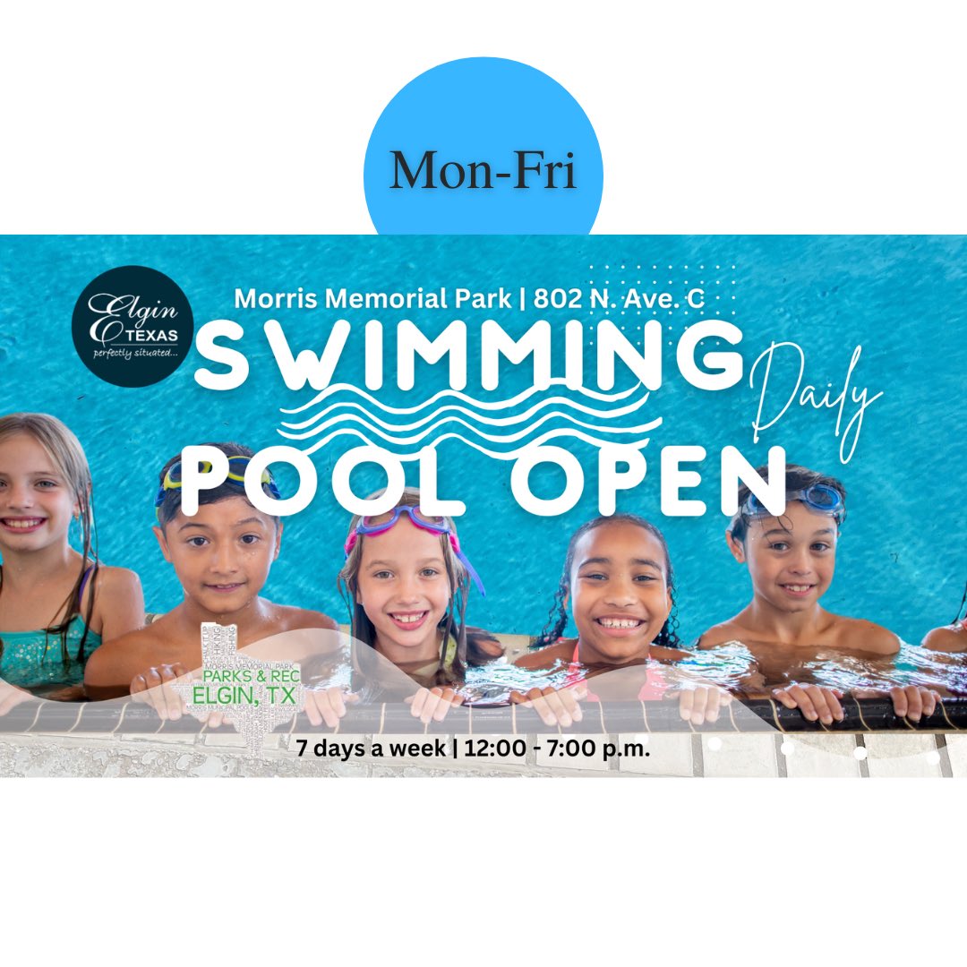 MyElginTX's tweet photo. Jump in! There’s plenty of fun for you all over town at the Elgin Public Library , City of Elgin, TX Parks &amp; Recreation, Elgin Texas Farmers' Market and Elgin Cares. Join us! You’re welcome. #elgintx #visitelgintx https://t.co/HPHUXpN3b4