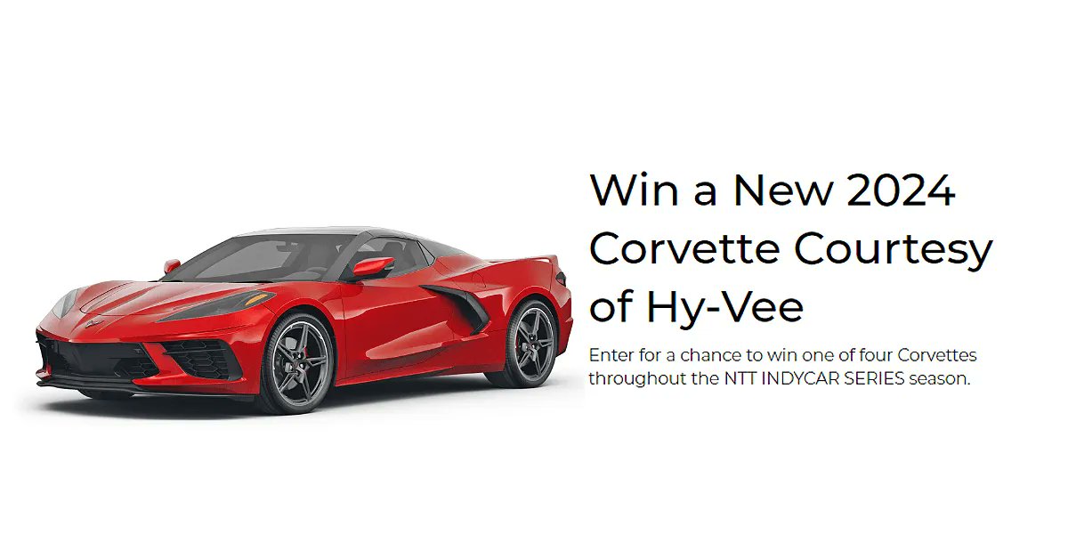 GooseGiveaways's tweet photo. 🚗Rev your engines & get ready to race with the #HyVeeCorvetteGiveaway! Win a brand-new Chevrolet Corvette & experience the thrill of the open road 💥Enter now 🔗 https://t.co/nx9o2do1NV Ends 9/3 - US, 18+
#WinningRide #DrivingGoals #NTTINDYCARSERIES #UpgradeYourRide #giveaway https://t.co/EbnrKOL5ao