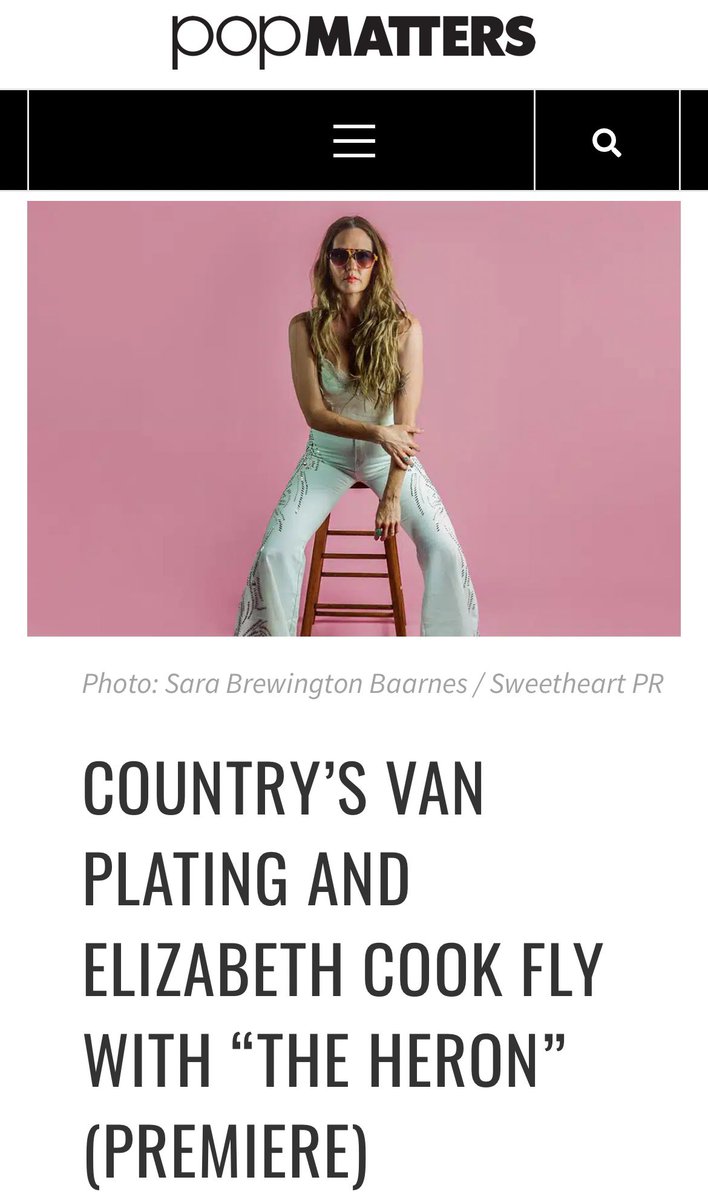 this is orange blossom country:

“upbeat, instantly infectious” 

“melodies that wouldn’t feel out of place on Top 40 country radio but would sure give it a considerable overhaul with its presence.”

an early listen to “The Heron” 
here with <a href="/PopMatters/">PopMatters</a> 
popmatters.com/van-plating-el…