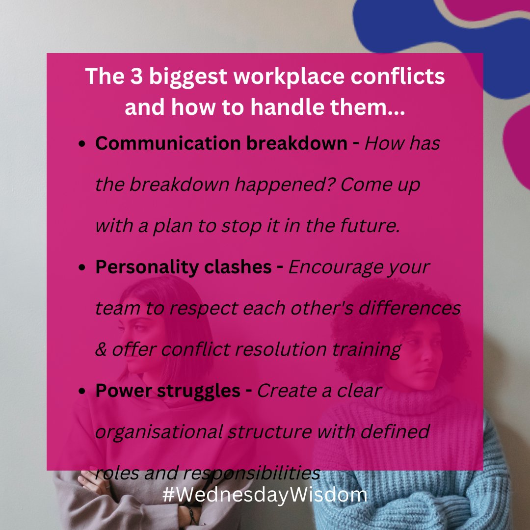 The key to managing conflict like a boss is first recognising what type of conflict is happening – you can then tackle it in the best way. 

Here are the 3 biggest workplace conflicts &amp; how to stop them for good. 

Need help handling workplace conflict? Get in touch. 

#HRadvice
