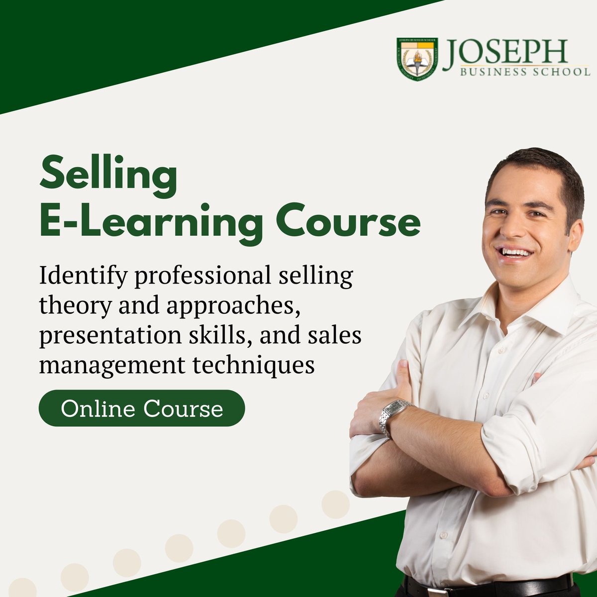 JBSedu's tweet image. Gain invaluable insights into sales and sales management behaviors in our Selling E-Learning Course. Elevate your #sales game with #JBS! bit.ly/46pLR5B

#SalesCourse #ProfessionalDevelopment #Elearning