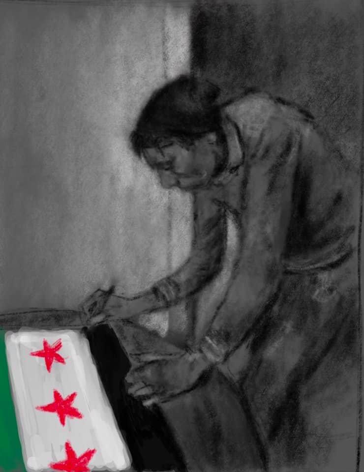 marcnelsonart's tweet photo. Sketch.
My friend #MazenAlHamada , a survivor of #Assad regime torture, and a human rights activist, has been missing in #Syria for 1,242 days.
#FreeMazen https://t.co/LXOJAIWSaH