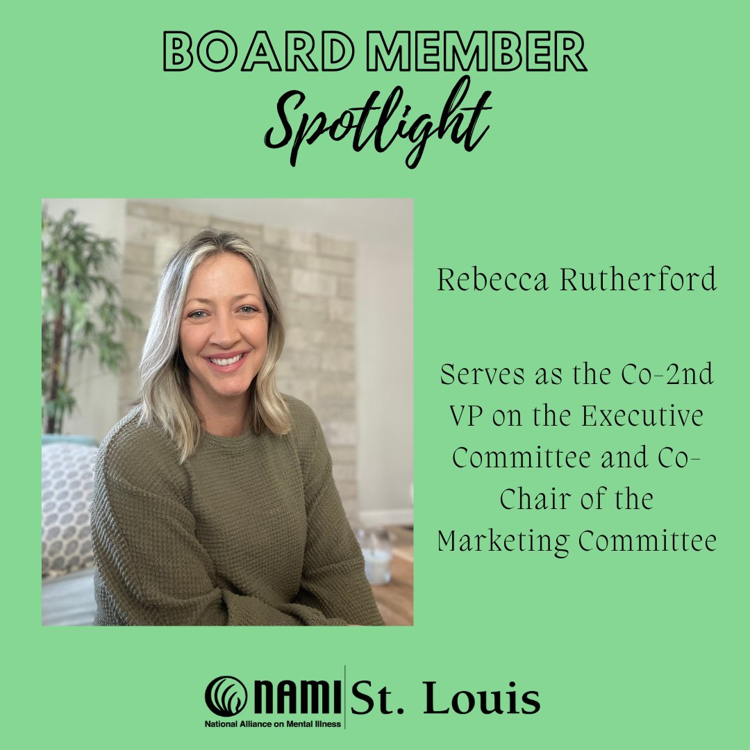 Our board member spotlight is on Rebecca Rutherford! 👏 As the Co 2nd VP & the Co-Chair of the Marketing Committee, Rebecca will always bring fresh ideas, share her knowledge & give her insights. Copy and paste namistl.org/get-involved/v… to fill out our volunteer application today!
