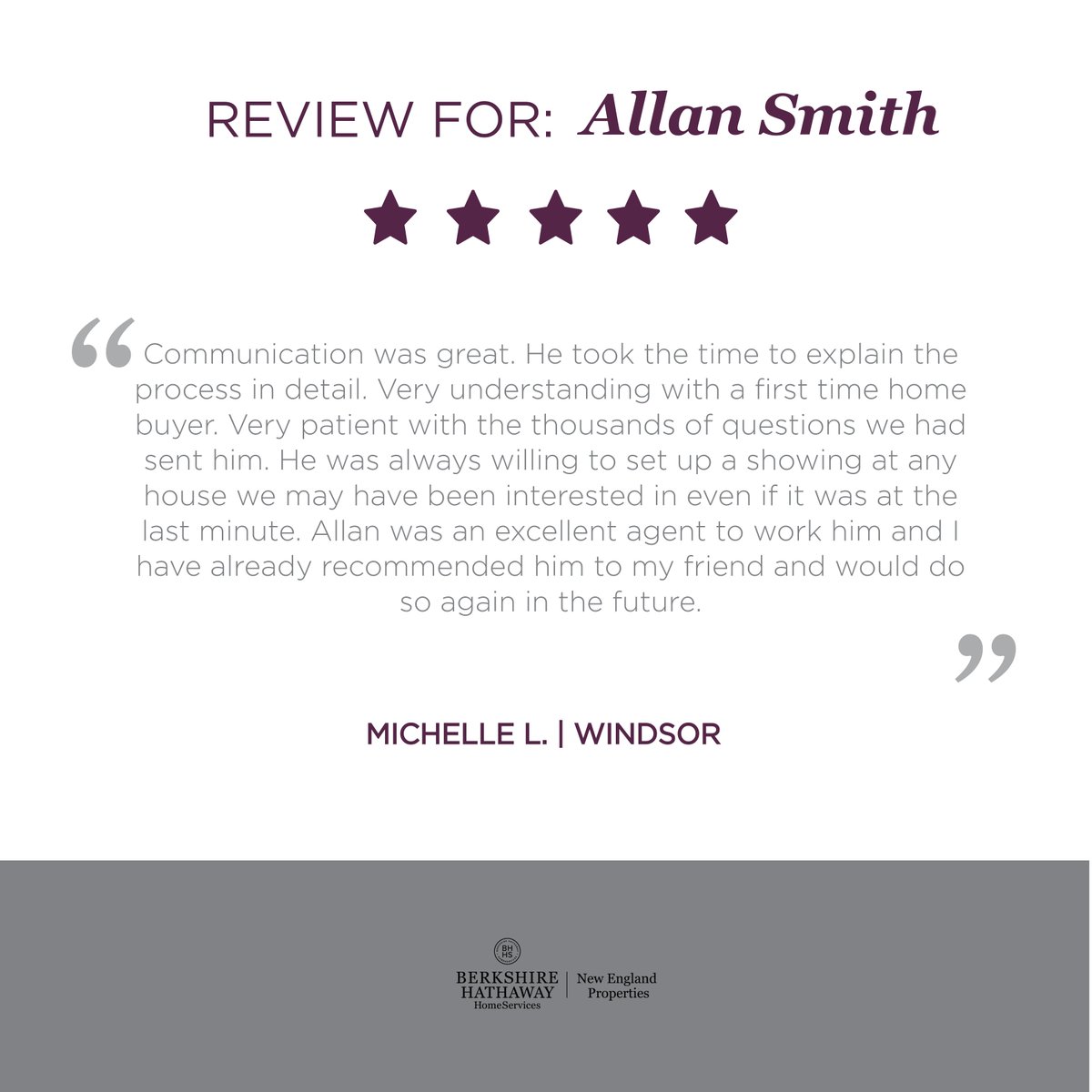 🏠🤝 Thank you so much to my amazing clients for their feedback and for choosing to work with me in purchasing their first home! 🏡😊 Your kind comments after the process make me feel more confident that I'm on... allansmith@bhhsne.com
💻MoveInCT.com
#CustomerFeedback