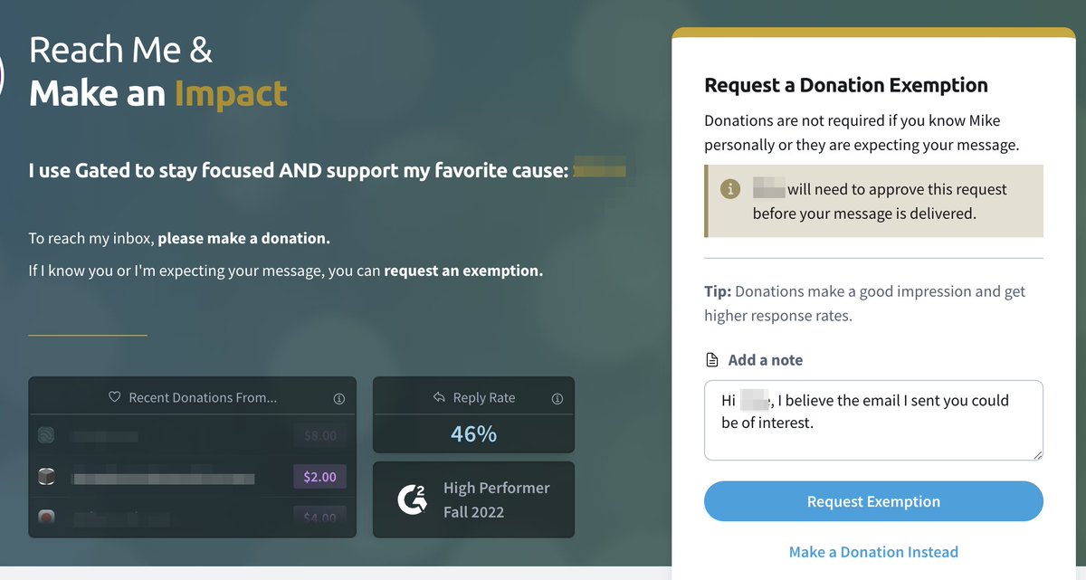 DavidSrtl's tweet image. Just tried cold emailing someone, and immediately received an automated email, asking me to donate money to be able to reach their inbox. 

WTF? 😅