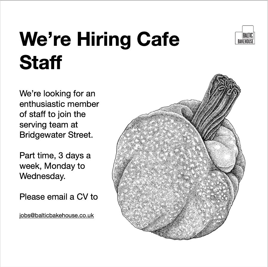 We’re looking for a new person to join the team at Bridgewater Street. It’s three days a week Monday to Wednesday around 22 hours. 

DM or send email a cv to jobs@balticbakehouse.co.uk. 

#jobs #liverpooljobs