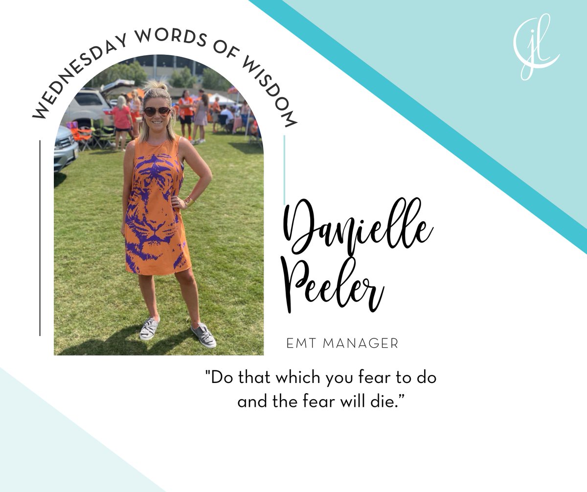 Meet Danielle Peeler, EMT Manager at #JLColumbia! Her favorite part about being a member of JLColumbia is relationship-building with like-minded women. A few of her favorites include unsweet iced tea with lemon, Tulips and the color hot pink!🌟🌺🥤