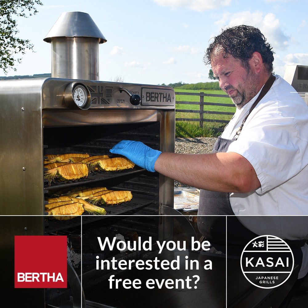 Can we interest you in a on-site Bertha Demo or Event with Chef Bruno?
Get up close and personal with charcoal cooking 🔥 
Drop us a DM
