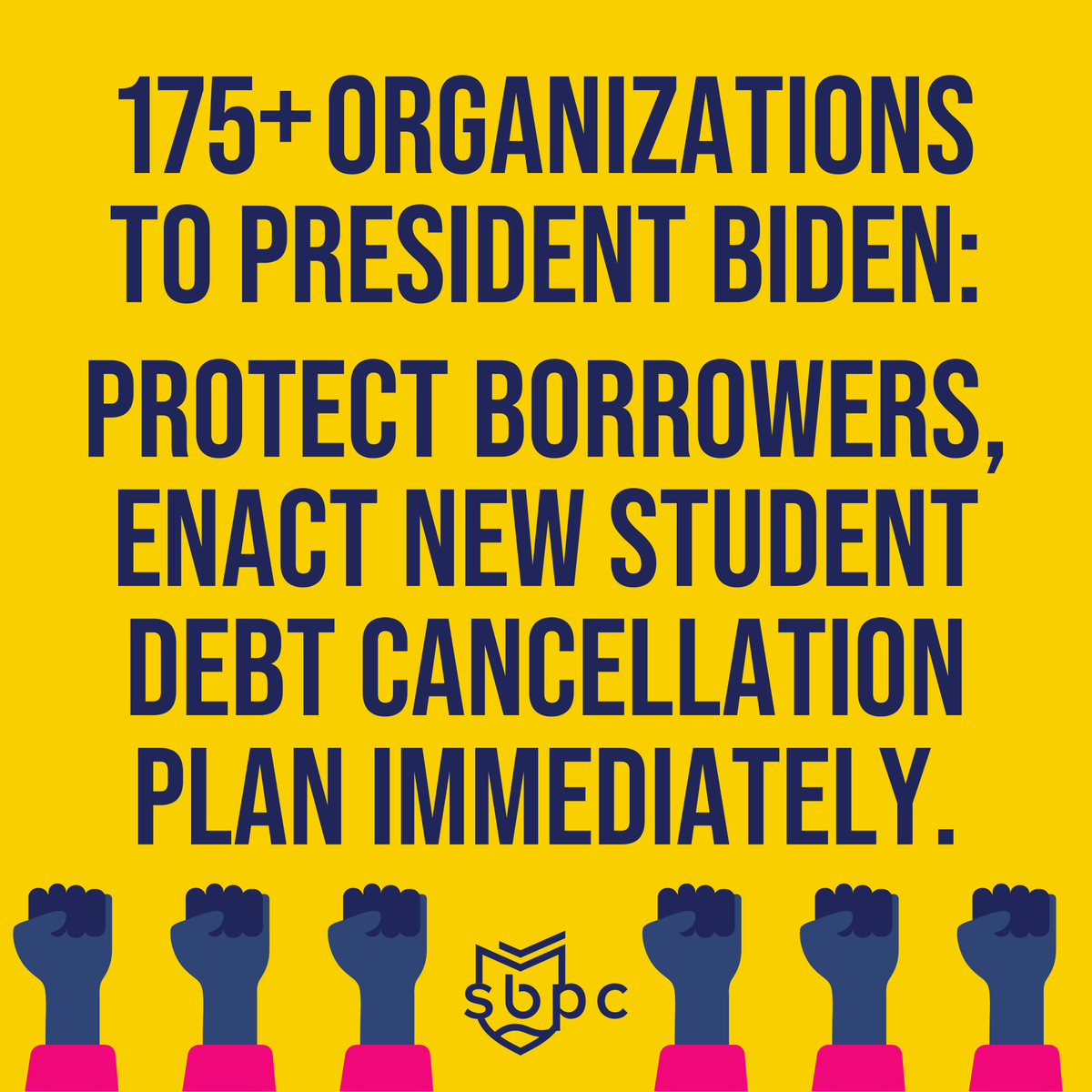 BorrowerJustice's tweet photo. 🔥🔥𝟏𝟕𝟓+ groups just sent a letter to @POTUS calling for urgent action to deliver on his promise to still #CancelStudentDebt via the Higher Education Act.

This must happen 𝘣𝘦𝘧𝘰𝘳𝘦 millions are thrown back into the broken student loan system.⚠️

➥https://t.co/5SZXeKD8Uk https://t.co/HPxx7lBO3c