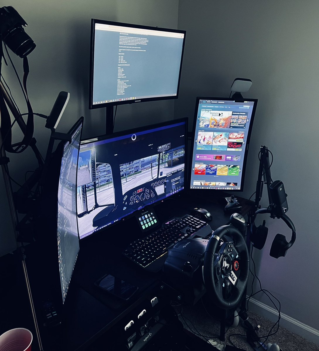 Yin2maYang's tweet photo. Rate this setup 1-10 
#trucksim #ATS #twitchaffiliate #convoy #Logitech #twitchstreamer #pcset https://t.co/K2mq3M2tfQ