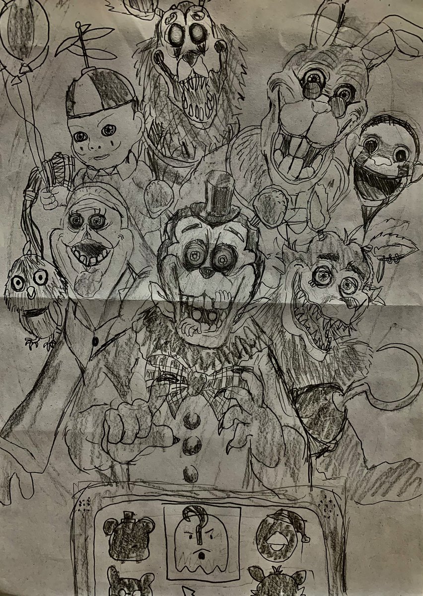 fqdVoUZInTyO7tI's tweet photo. JR'S を描きました♪個人的に大好きなファンゲームです人狼っぽい
#FiveNightsAtFreddys #FNAF 
＃jrs  ＃ファンゲーム　＃手描き https://t.co/6v7yKEiUDQ