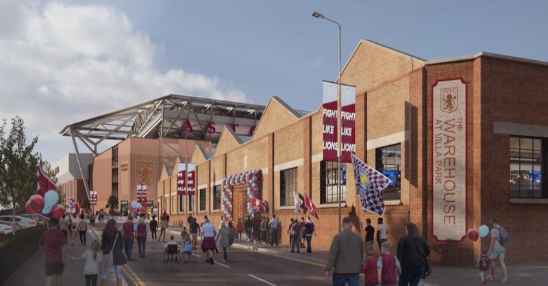AstonVilla's tweet photo. Aston Villa can confirm the club's updated plans for the redevelopment of the North Stand and its immediate vicinity.