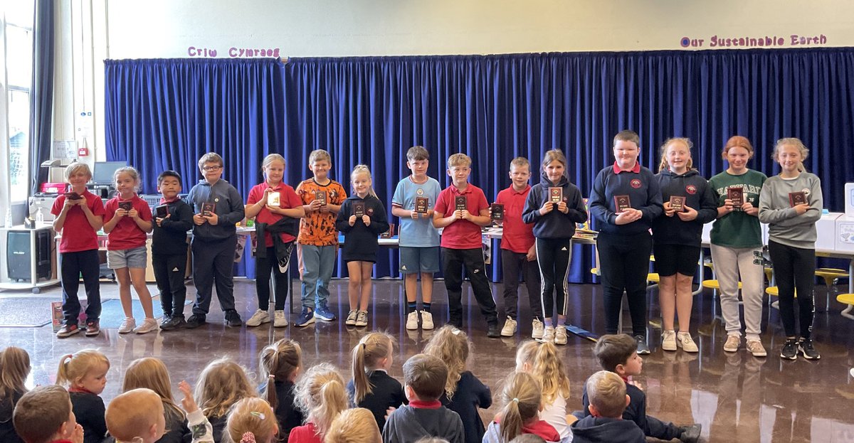 Our year 3, year 4, year 5 and year 6 ‘Bees Knees’ and ‘Workers’ of the year #daiawn #llongyfarchiadau