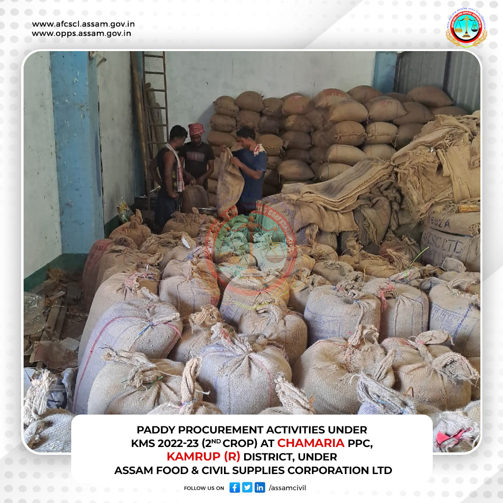 AssamCivil's tweet photo. Paddy procurement activities under KMS 2022-23 (2nd Crop) at Chamaria PPC, Kamrup (R) District, under Assam Food &amp; Civil Supplies Corporation Ltd. @himantabiswa @RanjeetkrDass @SamalBiswa_R @Diganta99651540 @diprassam https://t.co/qu2bTEfSyy