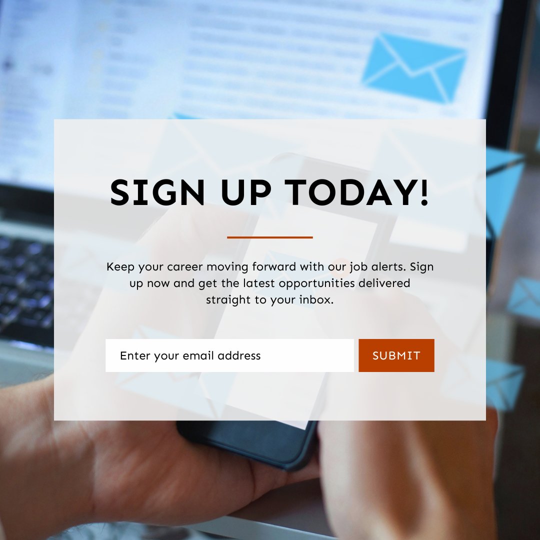 Stay in the loop with our job alerts! Sign up now and receive notifications about our latest job openings and career opportunities. Simply, click the following link and register your email:  bit.ly/3pO6lEb