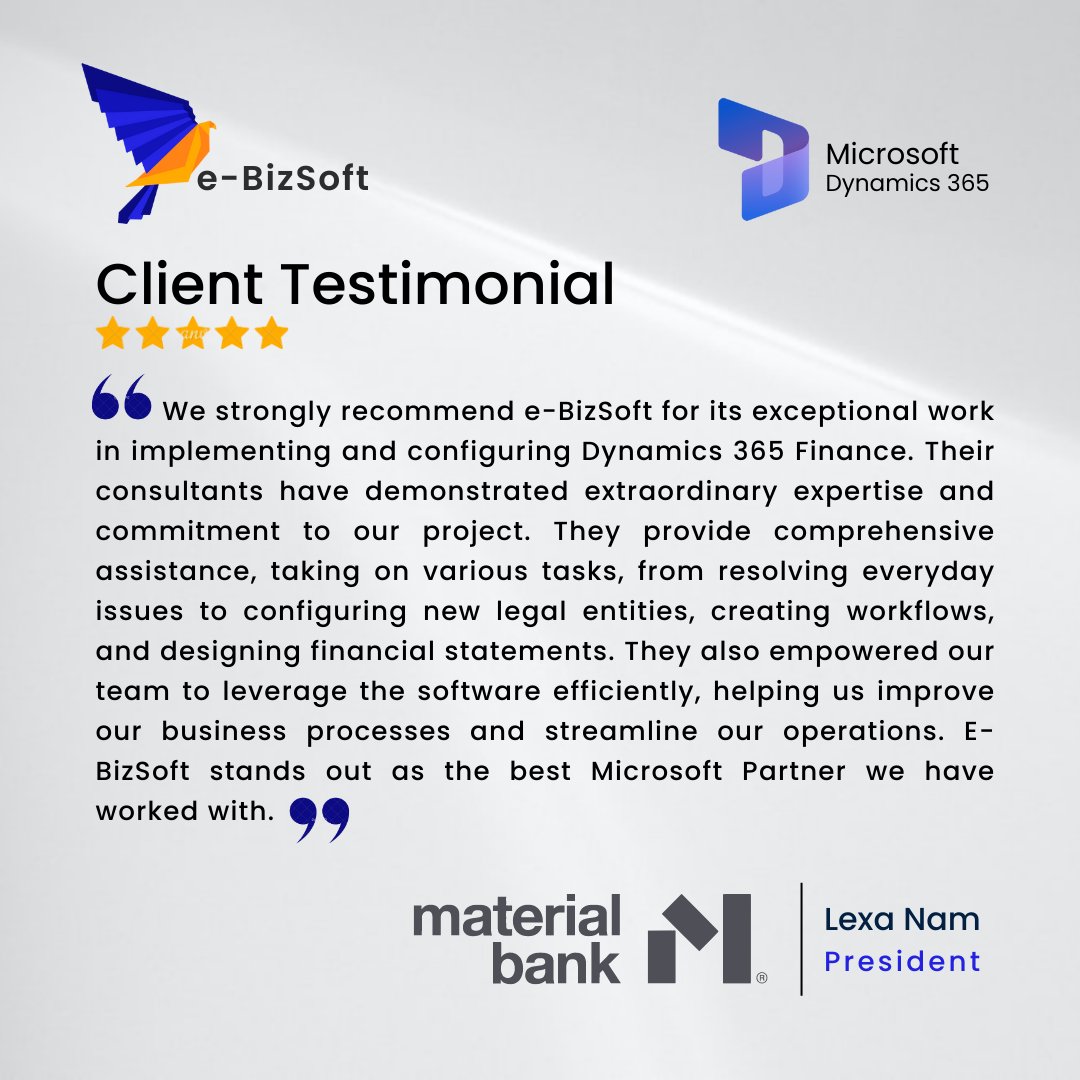 ebizsoft's tweet photo. Don't Take Our Word For It!
We are thrilled to receive such positive feedback from our clients! e-BizSoft strives to provide the best software solutions to help businesses succeed.

Visit Our Website For More Info: https://t.co/h3RKITgE0O

#CustomerFeedback https://t.co/9FB8LlcYS8