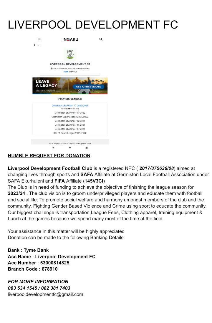 development_fc's tweet image. HELP US WITH DONATION !!!
Dear Twitter Family 🙏
We are a Community Youth Football Club who is requesting for your assistance in donation of any kind.
Kindly assist us and your donation will mean a lot to us
Thanking you in advance