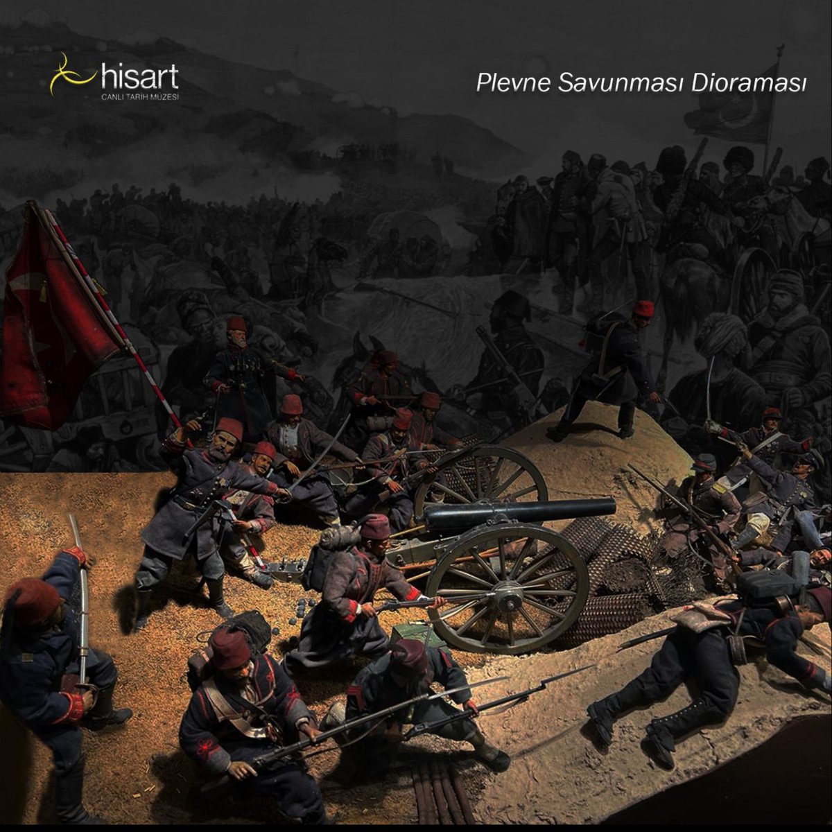 Plevne Savunması, 1893 Rus-Osmanlı Harbi’nin en önemli savaşlarından biridir. Plevne Savunması ile diğer savaşlara dair detaylı,  gerçekçi dioramalar ve daha fazlası Hisart Canlı  Tarih Müzesi’nde.
