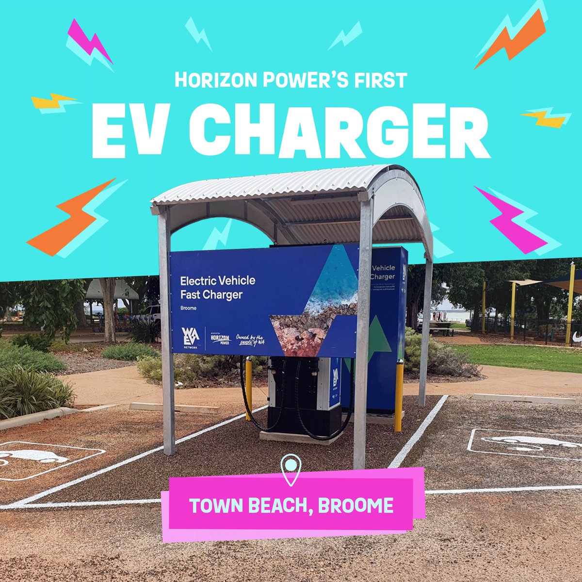 The WA EV Network continues its roll out across regional Western Australia, with the first of eight electric vehicle fast chargers for the Kimberley now operational in Broome @HorizonPower_WA