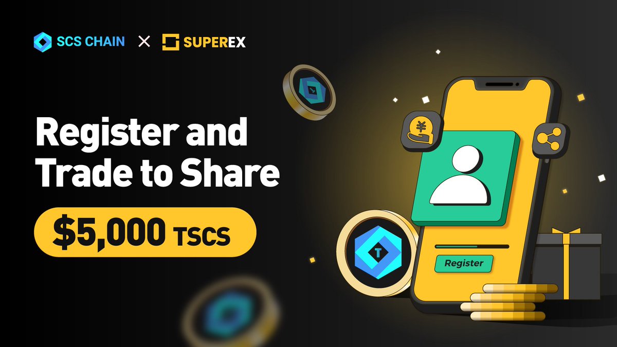 SuperExet's tweet image. 🥳Exciting #giveaway alert for new users on #SuperEx!

We're giving away $5,000 worth of $TSCS tokens. 5 lucky winners on Twitter and 95 for new SuperEx users.

1⃣Follow @SuperExet and @SCS_CHAIN
2⃣Like, Retweet, and Tag 3 buddies
3⃣Register on SuperEx NOW:app.superex.live/register?invit…