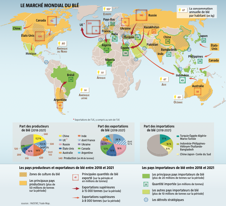 LelephantRevue's tweet photo. Le #blé, graine de futures tensions géopolitiques ?🌾

Consommé par plus de la moitié de la planète, le blé devient un enjeu pour la sécurité #alimentaire mondiale.🌍

➡️https://t.co/PKu1V9slaF

#Actuparlescartes 🗺 https://t.co/oG89uDC4E4