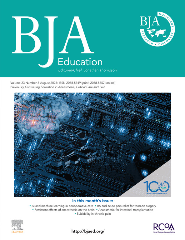 In our #BJAEd August issue: 

AI and machine learning in periop care

Regional analgesia for thoracic surgery - Editor's Choice

Persistent effects of anaesthesia on the brain

Intestinal transplant

Suicidality in chronic pain

#anaesthesia #PainMedicine
bjaed.org/current