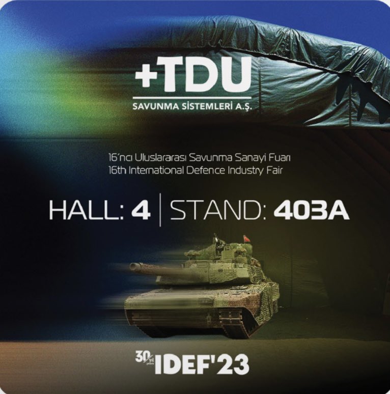 25-28 Temmuz tarihleri arasında İstanbul Tüyap Fuar ve Kongre Merkezi’nde düzenlenecek IDEF'23 Uluslararası Savunma Sanayii Fuarı'nda olacağız. 

#idef2023 #savunmasanayi #idef23 #defence #defenceindustry