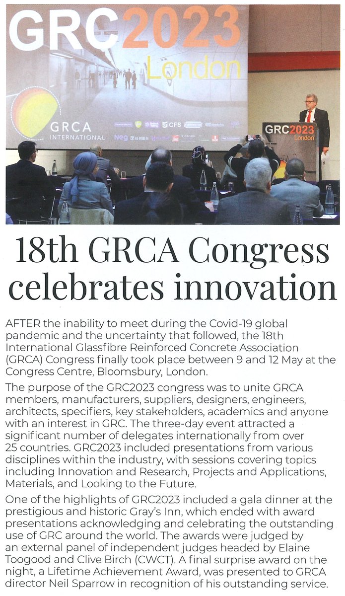 Lovely to be reminded of the inspiring 3 days connecting with like minded GRCA members and professionals from all over the world! Power Sprays is honoured to have been invited to speak at this year's 18th GRCA Congress.
Check out this feature in Concrete Magazine's July Issue.
