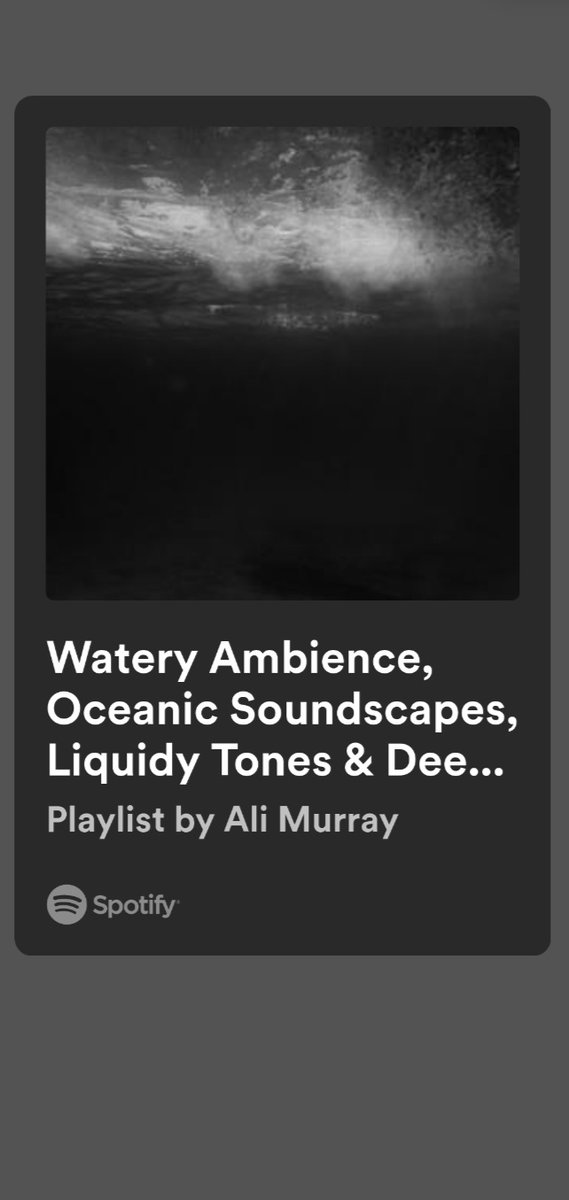 thelonelybell_'s tweet photo. I've just finished creating a Spotify playlist called 'Watery Ambience, Oceanic Soundscapes, Liquid Tones &amp; Deep Sea Drones'.

ft. @enricoconiglio @_loscil_ @tinyspoons @MarsenJules
@ClementPanchout @loopatronica
@ireless_sound etc...

Here's the link... 
https://t.co/o4JEVF7T0R https://t.co/nYtyJtgLgK