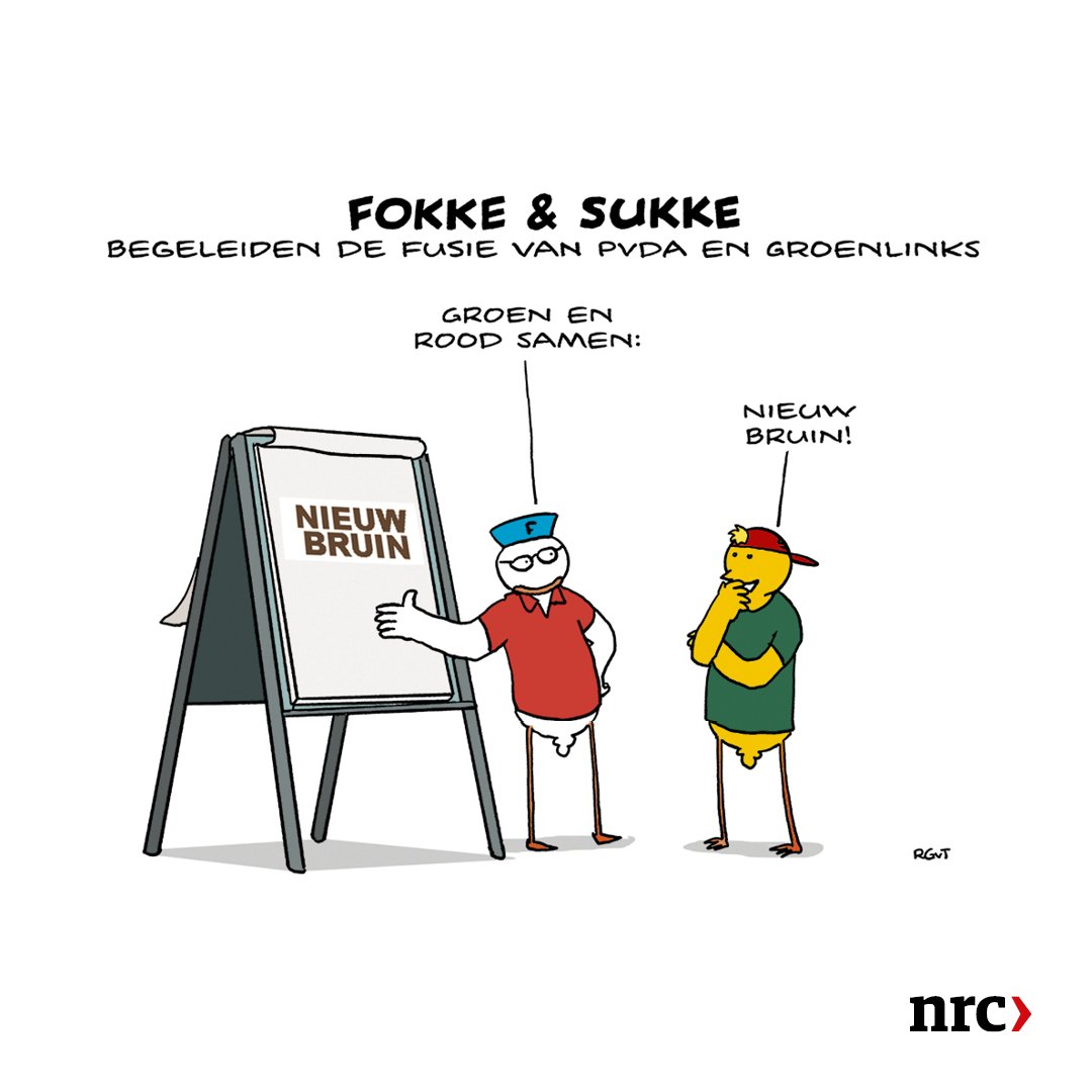Fokke &amp; Sukke begeleiden de fusie van <a href="/PvdA/">Partij van de Arbeid</a> en <a href="/groenlinks/">GroenLinks</a>