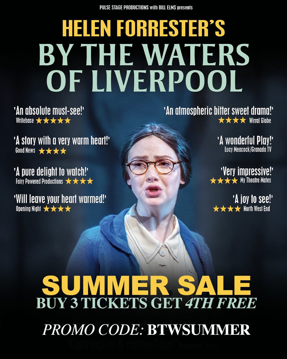 📣 🌞 SUMMER SALE… BY THE WATERS OF LIVERPOOL! BUY 3 TICKETS GET THE 4TH FREE

⚠️ Offer expires July 31… Book now to avoid disappointment! ⚠️ 

By The Waters Of Liverpool will run at St Helens Theatre Royal from Oct 9 - 11 2023

🎟️ sthelenstheatreroyal.com/show/873634256/