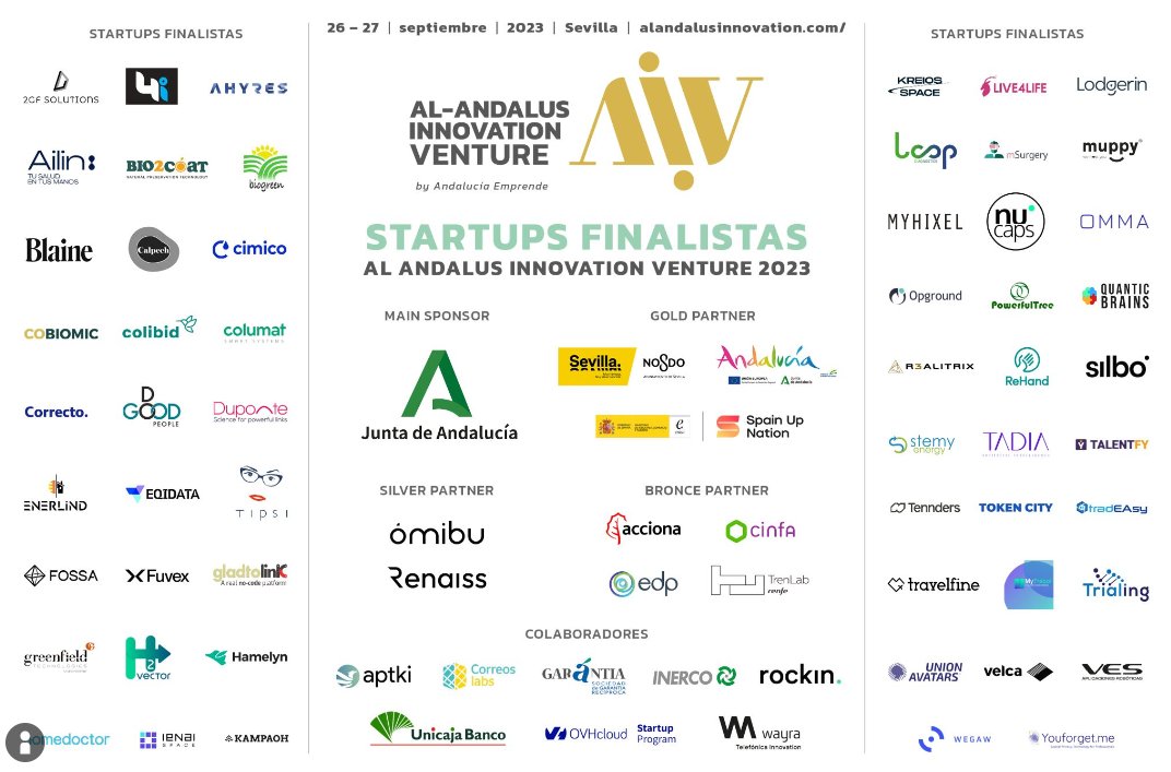 Across Legal (@acrosslegal) on Twitter photo .<a href="/AAndalus_IV/">Al Andalus Innovation Venture</a> ya ha anunciado las #scaleups y #startups finalistas en la II edición. Aquí algunas de ellas: <a href="/columat_com/">COLUMAT</a> <a href="/DuponteGroup/">Duponte Group</a> <a href="/FossaSys/">FOSSA Systems</a> <a href="/gladtolink/">Gladtolink</a> @homedoctor_es <a href="/MYHIXEL/">MYHIXEL</a> <a href="/talent_fy/">TalentFY</a>
<a href="/token_city/">Token City</a> <a href="/Travelfine_es/">Travelfine</a> <a href="/UnionAvatars/">Union Avatars</a>
#AAIV23
lnkd.in/dBmEHuxA .<a href="/AAndalus_IV/">Al Andalus Innovation Venture</a> ya ha anunciado las #scaleups y #startups finalistas en la II edición. Aquí algunas de ellas: <a href="/columat_com/">COLUMAT</a> <a href="/DuponteGroup/">Duponte Group</a> <a href="/FossaSys/">FOSSA Systems</a> <a href="/gladtolink/">Gladtolink</a> @homedoctor_es <a href="/MYHIXEL/">MYHIXEL</a> <a href="/talent_fy/">TalentFY</a>
<a href="/token_city/">Token City</a> <a href="/Travelfine_es/">Travelfine</a> <a href="/UnionAvatars/">Union Avatars</a>
#AAIV23
lnkd.in/dBmEHuxA
